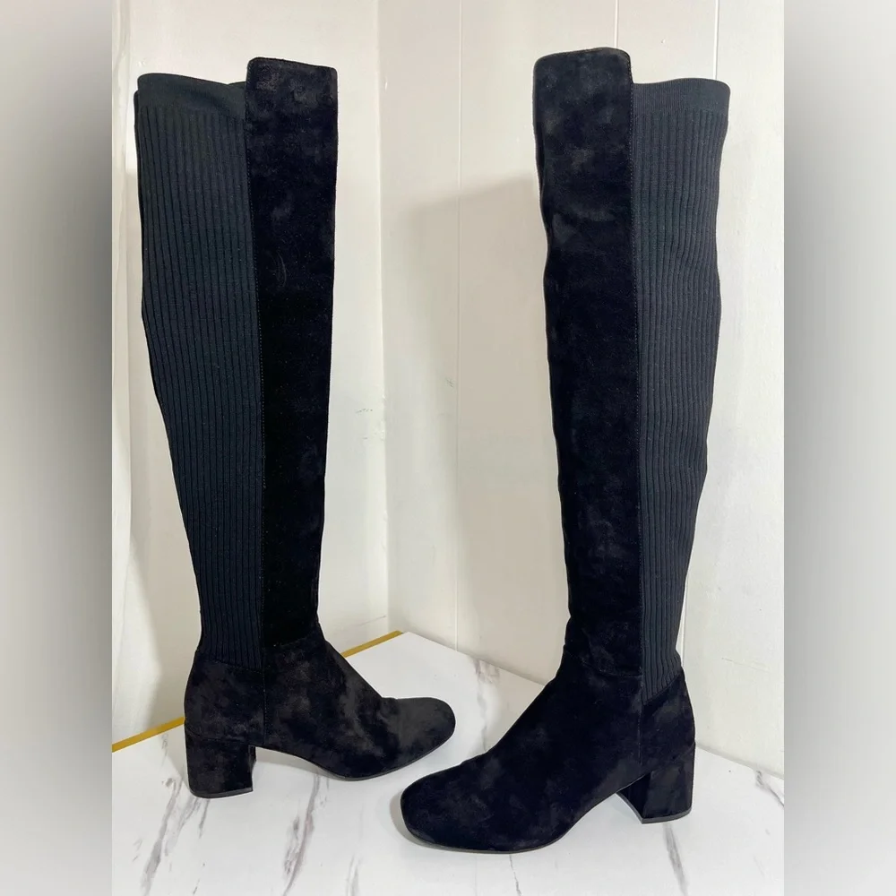 New Kenneth Cole New York Wonens Square Toe Over Knee Black SZ 7.5